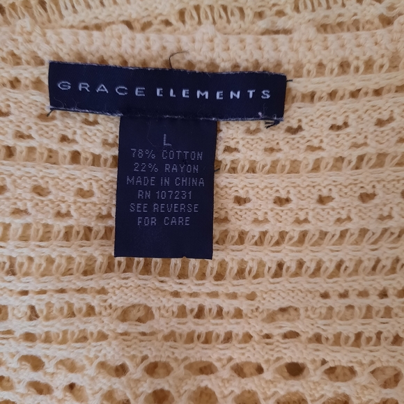 Grace elements cotton crochet tunic top blouse LG - Picture 4 of 4